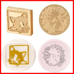 Sitengleシーリングワックススタンプヘッドのみ2個セットシーリングスタンプヘッド真鍮製ワックスシールスタンプ封蝋スタンプクリスマス祝福祝い蝋封装飾diy手芸用品プレゼントギフト(セットC(猫+ウサギ))