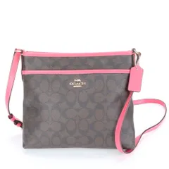 極美品 コーチ シグネチャー レザー ショルダーバッグ 斜め掛け クロスボディ ハンド トート ブラウン 茶色 レディース ECE CC7-3【中古】