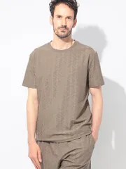 EMPORIO ARMANI (エンポリオアルマーニ) 総柄イーグル クルーネック 半袖 Tシャツ