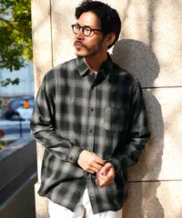 新品 未使用 JIGGYS SHOP(ジギーズショップ)オンブレーチェックレギュラーカラーシャツ 217843 グレー