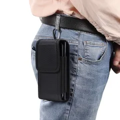 【スマホ2台持ち専用】スマホポーチ ベルトポーチ 2台 メンズ ウエストポーチ 2台同時収納 縦型 横型 ベルトループ カラビナ付き 携帯ポーチ _d