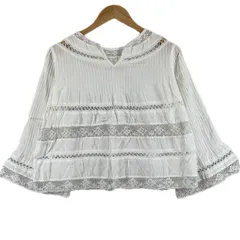 美品 nano universe ナノユニバース レース 春夏 SS ブラウス コットン アイボリー レディース 36 レースブラウス【古着】【中古】【送料無料】