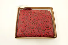 ◆印伝屋10◆未使用保管品 財布 花柄 赤/コンパクト財布