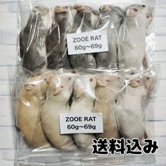 爬虫類のエサ　国産冷凍ラット　60g  70g  10匹　個包装