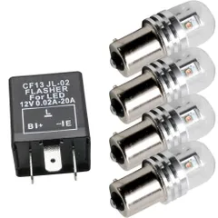 鬼爆閃光 アベニール W11 [H10.8～H17.9] LEDウインカー球前後セットC+3ピンハイフラ防止ICウインカーリレー