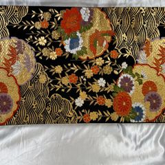 綺麗美品G黒×金花正絹六通袋帯☆振袖用☆ - きもの31 - メルカリ