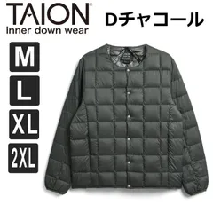 インナーダウン メンズ レディース ダークチャコール m l xl xxl taion タイオン クルーネック ダウンジャケット  Mサイズ Lサイズ XLサイズ TAION-104