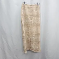 ◇ ⊆ プリマゼル チェック柄 ロング フレア スカート サイズM ベージュ系 レディース E  【1505220002661】