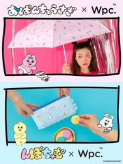 Wpc おぱんちゅうさぎ んぽちゃむ 傘 コラボ 折りたたみ傘 晴雨兼用 日傘 遮光率100% 完全遮光  OP-23-PA001-TM NP-23-PA001-TM