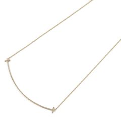 ティファニー TIFFANY＆CO ネックレス Tスマイル ラージ ネックレス 首回40.5/45㎝ K18PG（ピンクゴールド） Tスマイル ラージ ネックレス レディース Used A