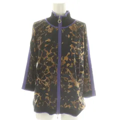 エスカーダ ESCADA 総柄 ジップアップ ニットジャケット ブルゾン 長袖 ウール F 黒 ブラック マルチカラー /YQ ■OSのサムネイル