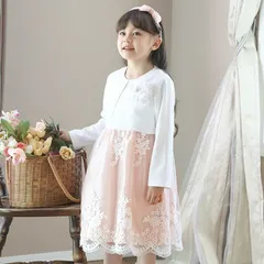 【ピンク】スカラップレースワンピース＆ポンチボレロセット フォーマル キッズ キャサリンコテージ TAK