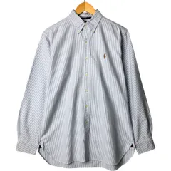 古着 ラルフローレン Ralph Lauren CLASSIC FIT クラシックフィット 長袖 ボタンダウンストライプシャツ メンズM相当/eaa575556