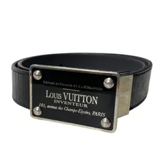 ☆EM0334 LOUIS VUITTON ルイヴィトン M6820 ベルト  サンチュール･アヴァントゥール レザーベルト 85/34 ブラックのサムネイル