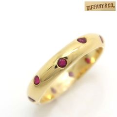 TIFFANY&Co. ドッツ ルビー リング K18 イエローゴールド 17号 750 仕上げ済 美品 箱付 ティファニー T&Co. ◆送料込◆質屋-10963