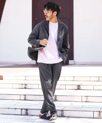 新品 未使用 メンズ セットアップ リネンライク サマージャケット JIGGYS SHOP ジギーズショップ  撥水テーラード 218075 グレー