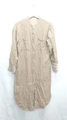 ◇ ⊇ earth music&ecology コーデュロイ 長袖 ロング シャツワンピース サイズF ブラウン レディース E  【1410290056400】