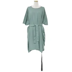 RICK OWENS リックオウエンス DRKSHDW ワンピース チュニック Tシャツ グリーン 緑 XS 半袖 コットン 綿 Minerva Tunic 紐ベルト きれいめ カジュアル 楽ちん シンプル【レディース】のサムネイル