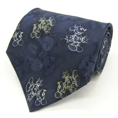 ディズニー ブランド ネクタイ シルク ミッキーマウス ディズニー キャラクター柄 TDL PO メンズ ネイビー Disney 【中古】