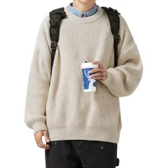 【在庫処分セール】セーター メンズ ニットセーター クルーネック ニット 防寒 暖かい カットソー トップス シンプル 無地 編み 長袖 おしゃれ 秋服 冬服 秋冬 通勤通学