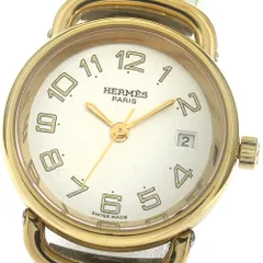 367 HERMES エルメスプルマンレディースレザーバンドベージュ