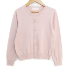 ビス ViS ニットカーディガン ミドル丈 無地 M ピンク /FF41