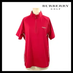 【BURBERRY GOLF】BFV56-251-15 サイズ M  半袖 ハーフジップカットソー ポリエステル ポリウレタン レッド/赤 ポロシャツ バーバリー ゴルフ (MM-192)