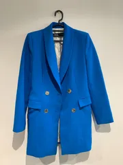 ZARA　ジャケットコート　スカイブルー　無地
