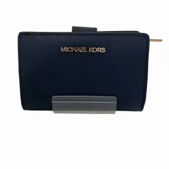 マイケル・コース　ネイビー　PVC　財布　2つ折り財布　レディース　美品