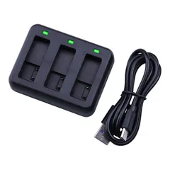 【3個同時充電可能】DJI Osmo Action 4/3 バッテリー アクションカメラ  3チャンネル LED充電器 Type C--USB充電器 3つのバッテリーを同時に充電可能