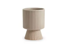 NORDAL ストライプデザインのフラワーベース MULL サンド 高さ14cm 植木鉢 プランター ガーデニング 鉢カバー/140x42020