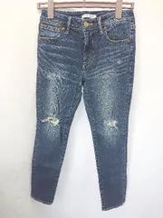 ◇ Θ AZUL BY MOUSSY アズール バイマウジー コットン スキニー パンツ サイズM ブルー レディース E  【1506110010414】