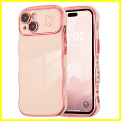 ZTOFERA iPhone 14 用 ハートケース 人気 おしゃれ iPhone 14 波型ケース 柔軟な TPU シリコン ウェーブ デザイン スマホケース メッキ加工 ソフト 軽量 耐衝撃 韓国 可愛い アイフォン 14 ケース 女子 女性 携帯電話カバ