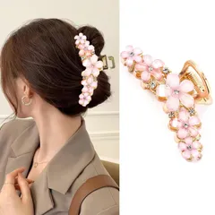 【数量限定】ヘアクリップ 大きめ 髪留め しっかりとまる クリップ HAPVITAL しっかり バンスクリップ ヘアくりっぷ ヘアアクセサリー 大人 可愛い おしゃれ かみどめ クリップ韓国 1個セット(ピンク)