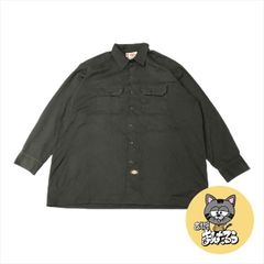 90s 古着 ディッキーズ 長袖シャツ ワークシャツ ブラック 2XL