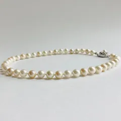 貝磨きパールマルチカラーオールノットネックレス/8mm約42cm/ホワイトクリームmix/made in japan