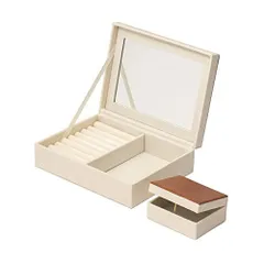 ベージュ1 LA JOLIE MUSE ジュエリーボックス トラベル 収納 ギフトボックス付き 指輪 アクセサリー収納 小物入れ