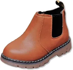 LivKids キッズ ブーツ 女の子 男の子 サイドゴアブーツ 子ども フォーマル(ブラウン,  19.0 cm)