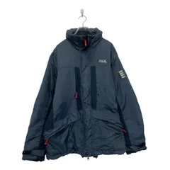 FILA ジップアップ ナイロン ジャケット フィラ M ブラック 中綿 ダウンジャケット 古着卸 アメリカ仕入 a607-6474