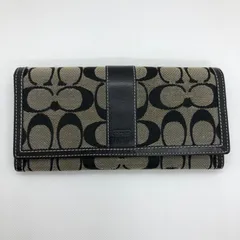COACH コーチ 長財布 二つ折り シグネチャー  キャンバス×レザー レディース