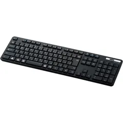 エレコム Bluetooth キーボード フルサイズ TK-FBM120KBK 薄型 メンブレン式 抗菌 最大3台マルチペアリング対応 テンキー付ブラック