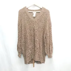 ◇ ⊇ DOUBLE STANDARD CLOTHING Vネック 長袖 ニット セーター サイズF ブラウン レディース E  【1411280007884】