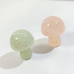 きのこ　翡翠　ローズクォーツ　2個セット