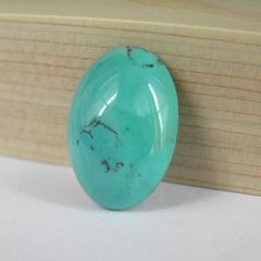 ターコイズ ルース 9.1ct 約13ｘ19mm 天然石 オーバル カボション 一粒 一個 裸石 トルコ石 大粒 材料 素材 パーツ 【中古】【ネコポス配送】