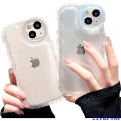 saymis クリア ウェーブ おしゃれ 韓国 iPhone16 ケース アクスタ収納 推し活にぴったり 手にフィット 透明 可愛い シンプル iPhone16 3197