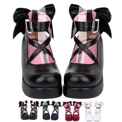 ロリータ 靴 レディース 厚底パンプス リボン シンプル定番ロリータ ストラップパンプス お嬢様 ヒール5cm shoes ゴスロリ 可愛い ロリータ コスプレ 女の子用 ロリータパンプス シューズ ロリータ靴 疲れにくい フォーマル お茶会 通勤 通学