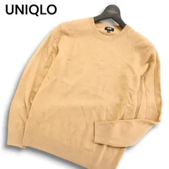 22AW★ UNIQLO ユニクロ 秋冬 高級!! カシミヤ100％★ クルーネック ニット セーター Sz.S　メンズ ベージュ