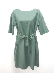 ◇ ◎ Anatelier アナトリエ 無地 カジュアル キレイめ 半袖 膝丈 ワンピース サイズ34 グリーン レディース E  【1308160047958】