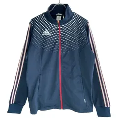 古着 レディースL adidas/アディダス トラックジャケット ジャージ フルジップ スポーツ ウォーキング ネイビー/ピンク/ホワイト O36215 gl00020
