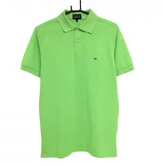 【美品】パーリーゲイツ 半袖ポロシャツ 蛍光グリーン シンプル メンズ 4(M) ゴルフウェア PEARLY GATES